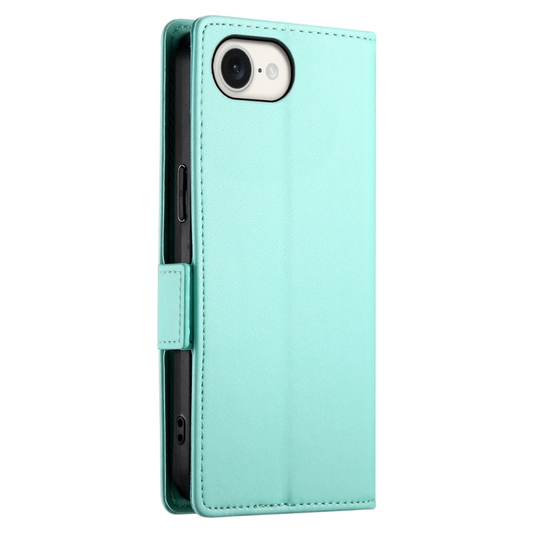 For iPhone 16e Side Buckle Magnetic Frosted Leather Phone Case(Mint Green) by buy2fix