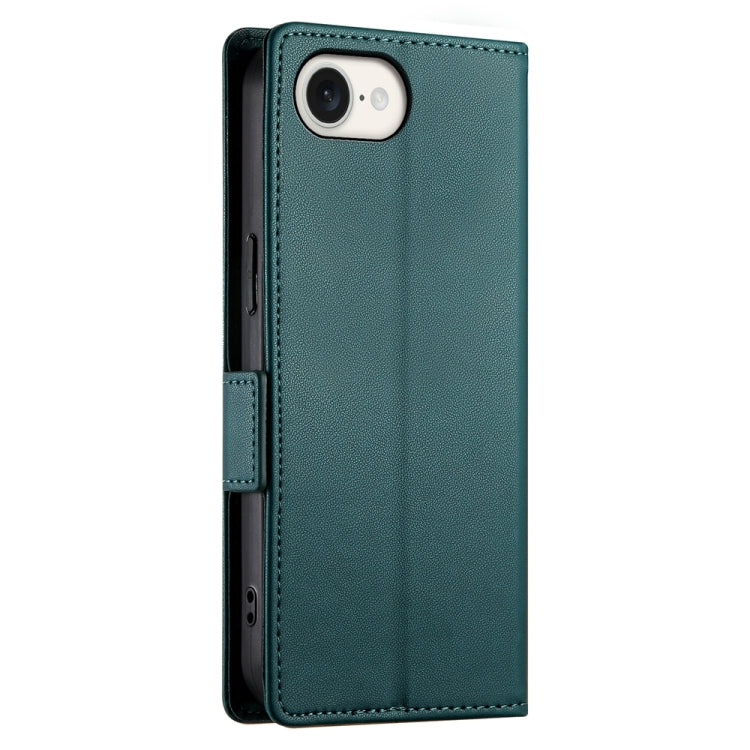 For iPhone 16e Side Buckle Magnetic Frosted Leather Phone Case(Dark Green) by buy2fix