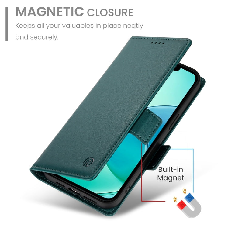 For iPhone 16e Side Buckle Magnetic Frosted Leather Phone Case(Dark Green) by buy2fix