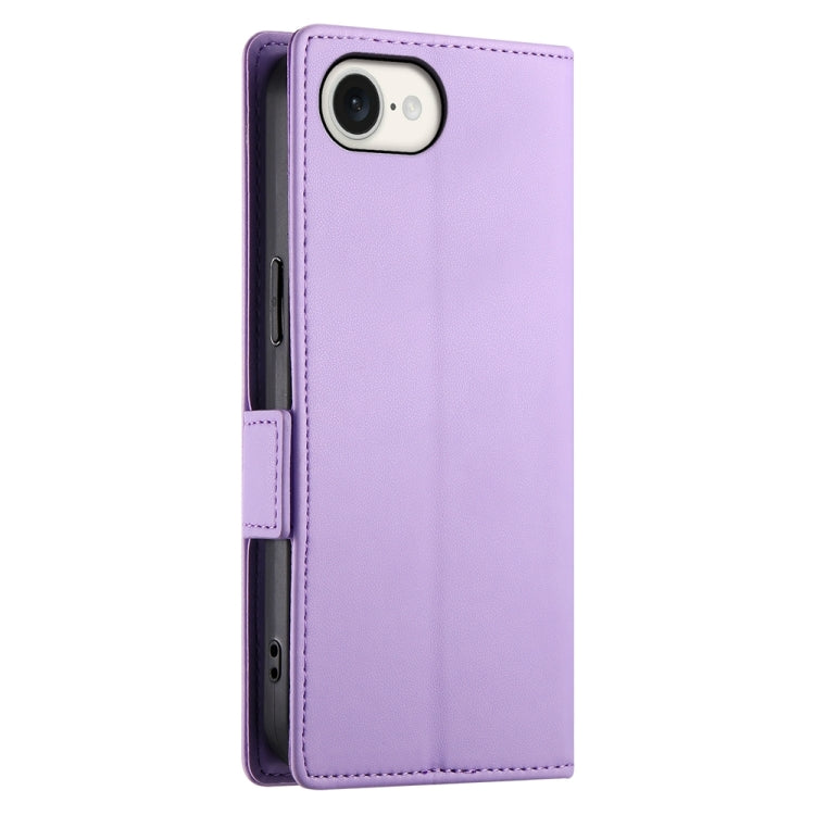 For iPhone 16e Side Buckle Magnetic Frosted Leather Phone Case(Purple) by buy2fix