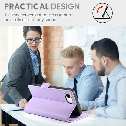 For iPhone 16e Side Buckle Magnetic Frosted Leather Phone Case(Purple) by buy2fix