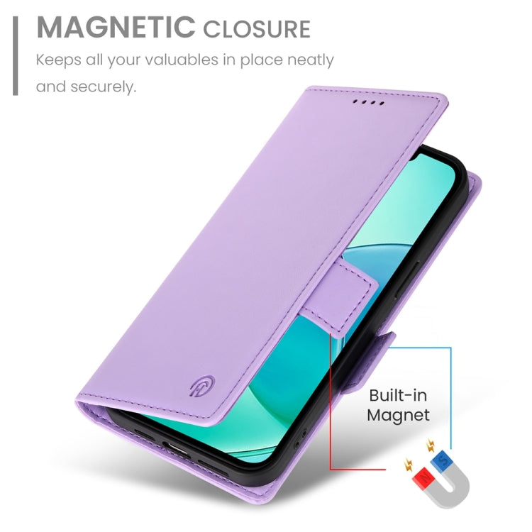 For iPhone 16e Side Buckle Magnetic Frosted Leather Phone Case(Purple) by buy2fix