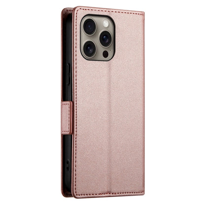For iPhone 16 Pro Max Side Buckle Magnetic Frosted Leather Phone Case(Rose Gold) by buy2fix
