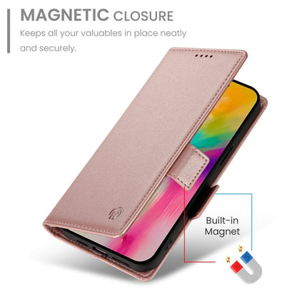 For iPhone 16 Pro Max Side Buckle Magnetic Frosted Leather Phone Case(Rose Gold) by buy2fix