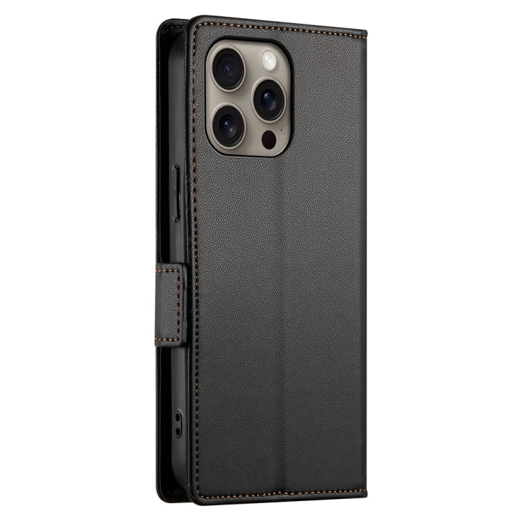 For iPhone 16 Pro Max Side Buckle Magnetic Frosted Leather Phone Case(Black) by buy2fix