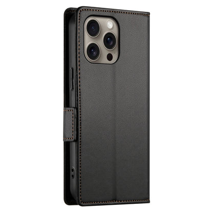 For iPhone 16 Pro Max Side Buckle Magnetic Frosted Leather Phone Case(Black) by buy2fix
