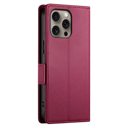 For iPhone 16 Pro Max Side Buckle Magnetic Frosted Leather Phone Case(Wine Red) by buy2fix