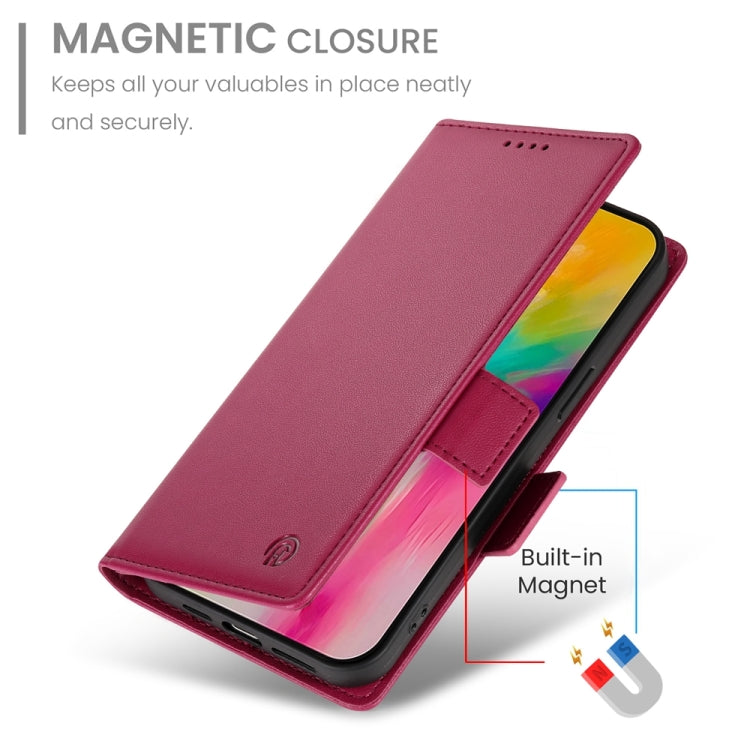 For iPhone 16 Pro Max Side Buckle Magnetic Frosted Leather Phone Case(Wine Red) by buy2fix
