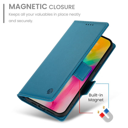 For iPhone 16 Pro Max Side Buckle Magnetic Frosted Leather Phone Case(Blue) by buy2fix