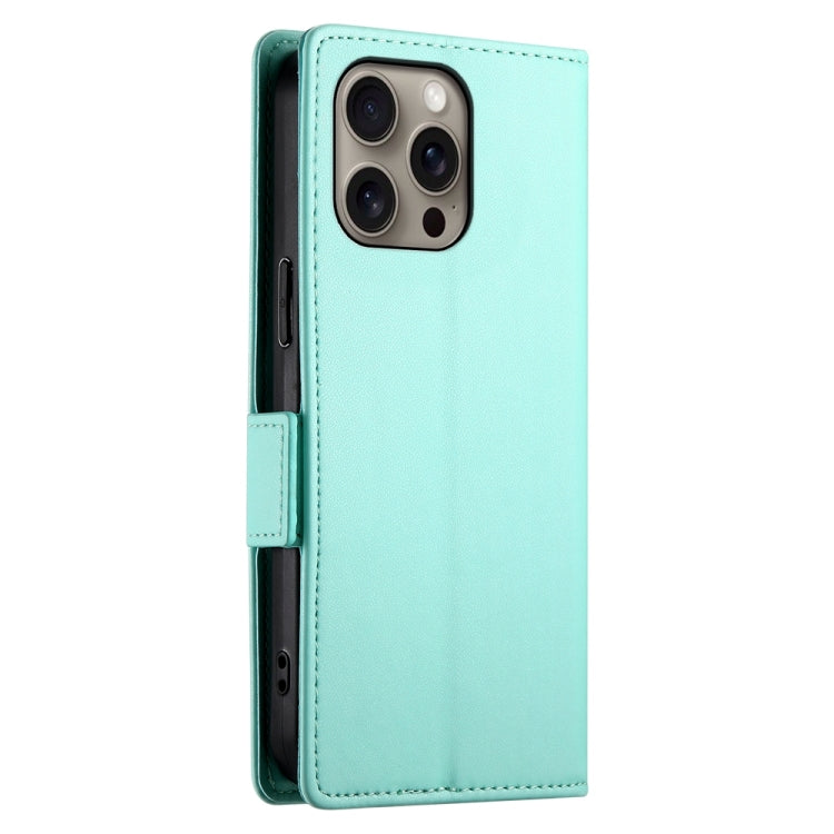 For iPhone 16 Pro Max Side Buckle Magnetic Frosted Leather Phone Case(Mint Green) by buy2fix
