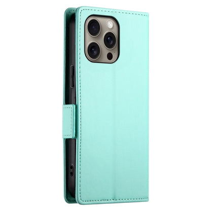 For iPhone 16 Pro Max Side Buckle Magnetic Frosted Leather Phone Case(Mint Green) by buy2fix
