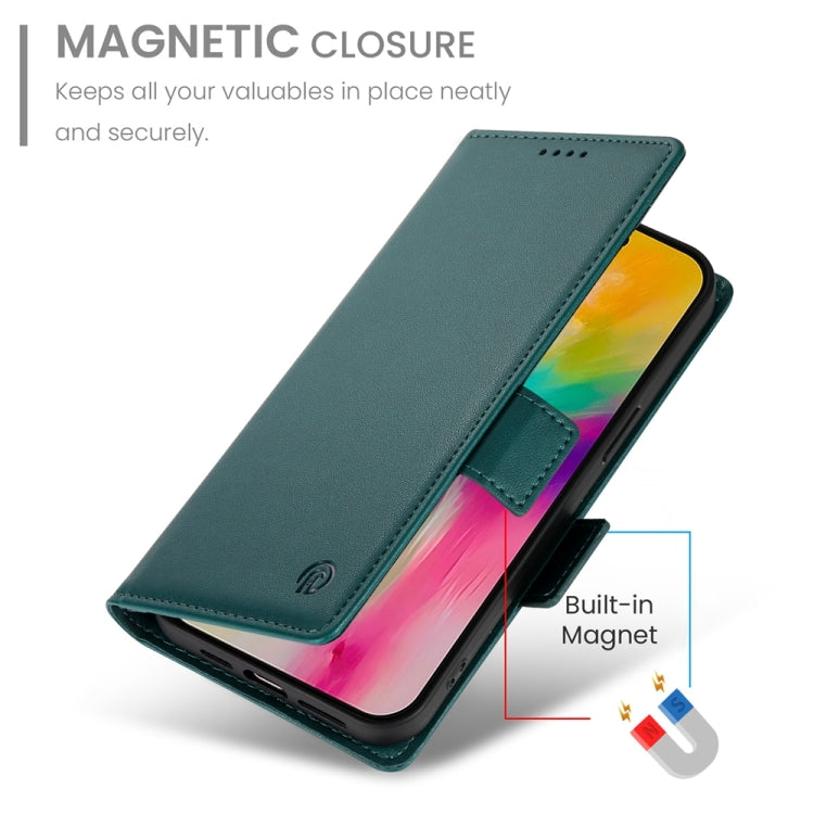 For iPhone 16 Pro Max Side Buckle Magnetic Frosted Leather Phone Case(Dark Green) by buy2fix