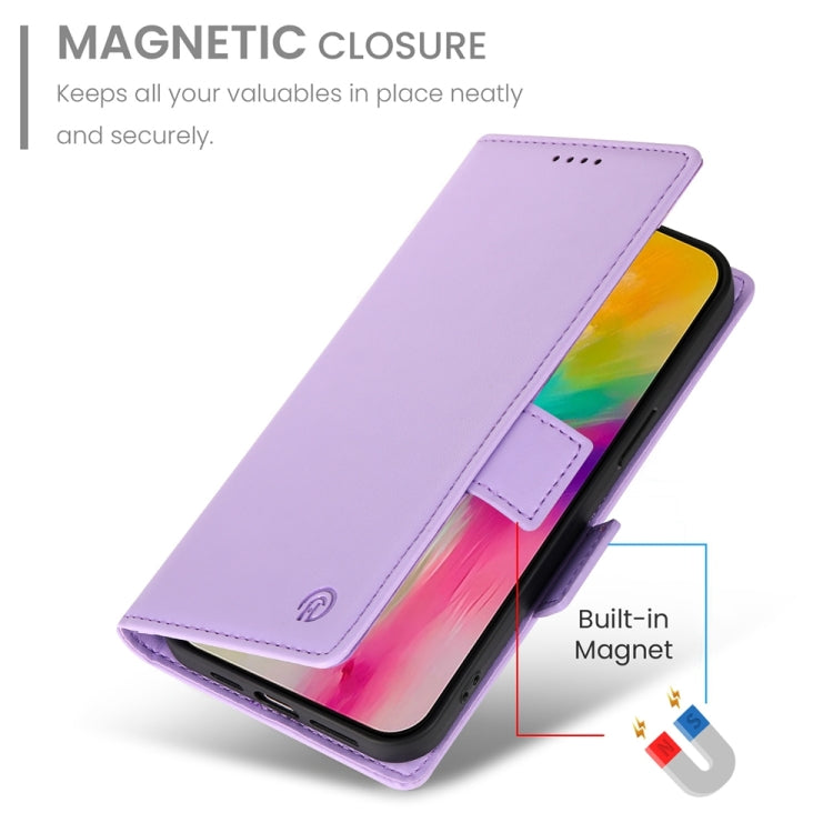 For iPhone 16 Pro Max Side Buckle Magnetic Frosted Leather Phone Case(Purple) by buy2fix