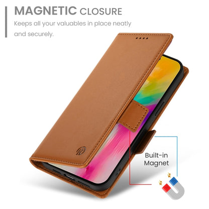 For iPhone 16 Pro Max Side Buckle Magnetic Frosted Leather Phone Case(Brown) by buy2fix