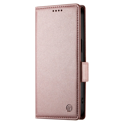 For iPhone 16 Pro Side Buckle Magnetic Frosted Leather Phone Case(Rose Gold) by buy2fix