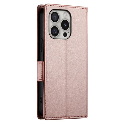 For iPhone 16 Pro Side Buckle Magnetic Frosted Leather Phone Case(Rose Gold) by buy2fix