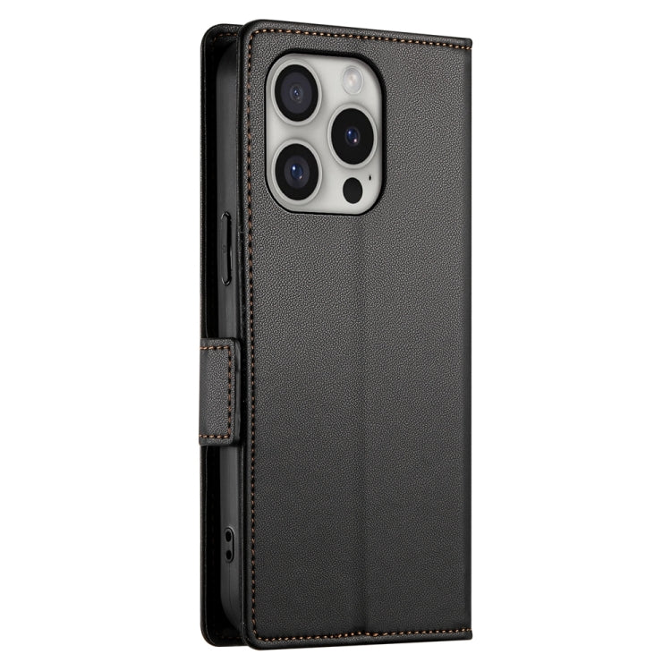 For iPhone 16 Pro Side Buckle Magnetic Frosted Leather Phone Case(Black) by buy2fix