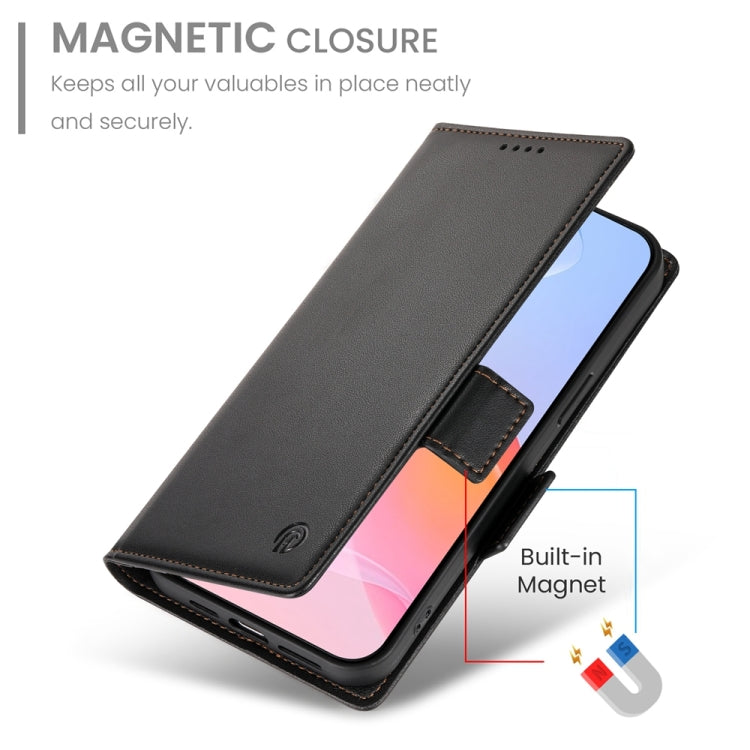 For iPhone 16 Pro Side Buckle Magnetic Frosted Leather Phone Case(Black) by buy2fix