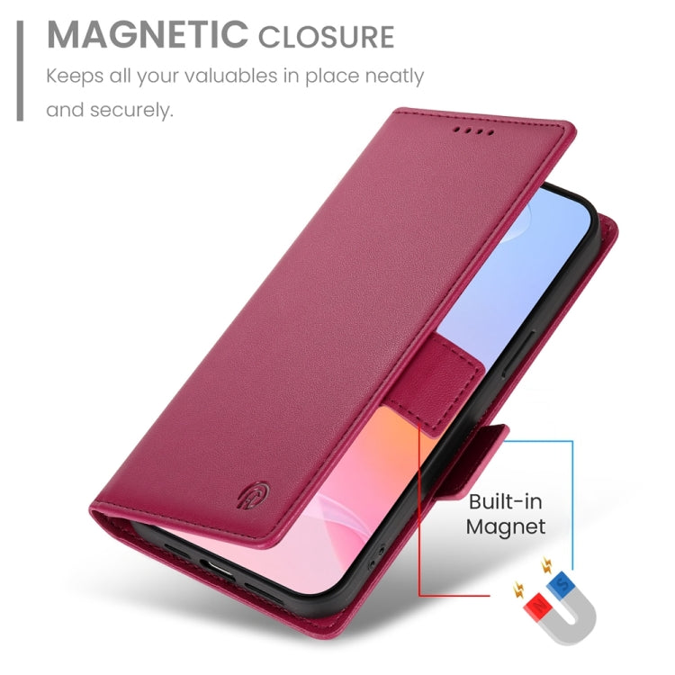 For iPhone 16 Pro Side Buckle Magnetic Frosted Leather Phone Case(Wine Red) by buy2fix