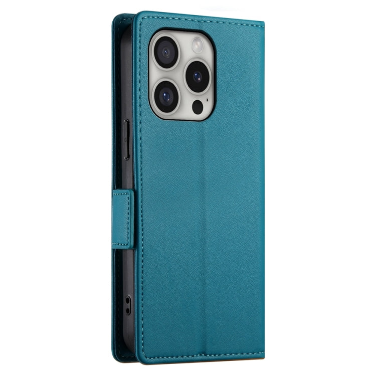 For iPhone 16 Pro Side Buckle Magnetic Frosted Leather Phone Case(Blue) by buy2fix