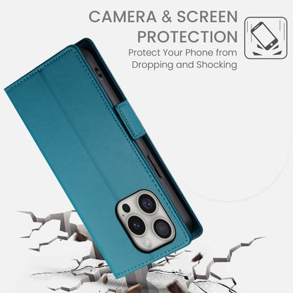 For iPhone 16 Pro Side Buckle Magnetic Frosted Leather Phone Case(Blue) by buy2fix