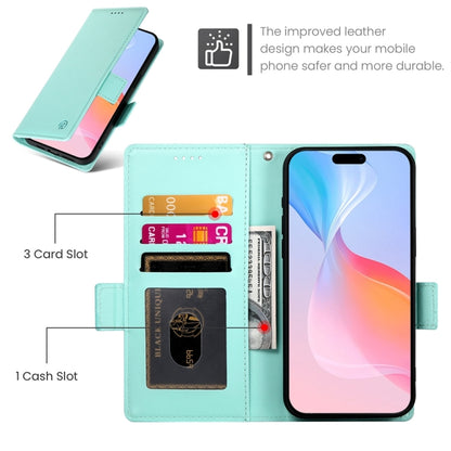 For iPhone 16 Pro Side Buckle Magnetic Frosted Leather Phone Case(Mint Green) by buy2fix