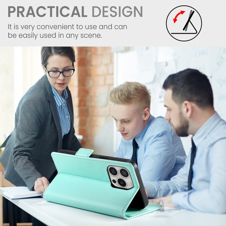 For iPhone 16 Pro Side Buckle Magnetic Frosted Leather Phone Case(Mint Green) by buy2fix