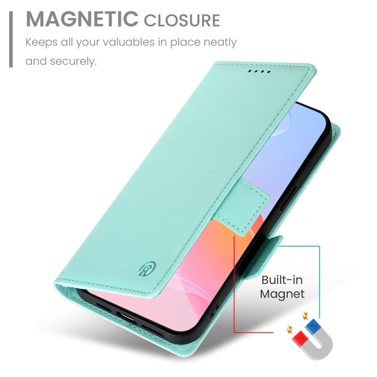 For iPhone 16 Pro Side Buckle Magnetic Frosted Leather Phone Case(Mint Green) by buy2fix