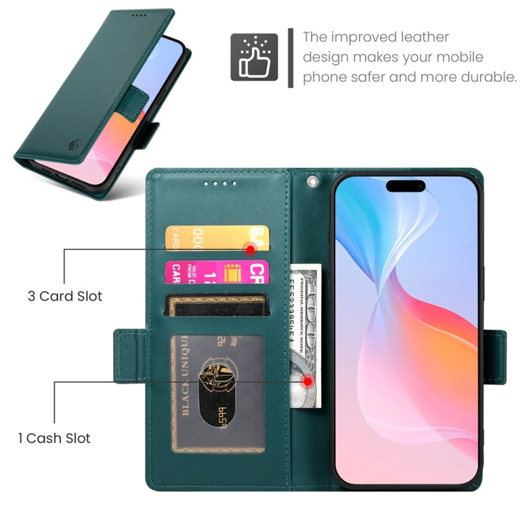 For iPhone 16 Pro Side Buckle Magnetic Frosted Leather Phone Case(Dark Green) by buy2fix