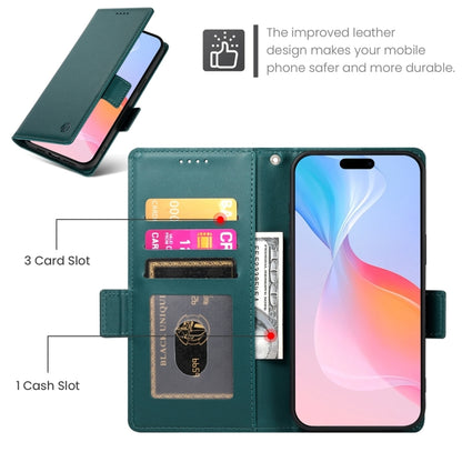 For iPhone 16 Pro Side Buckle Magnetic Frosted Leather Phone Case(Dark Green) by buy2fix