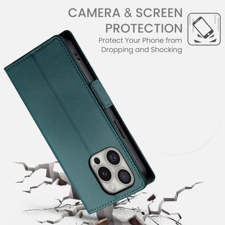 For iPhone 16 Pro Side Buckle Magnetic Frosted Leather Phone Case(Dark Green) by buy2fix