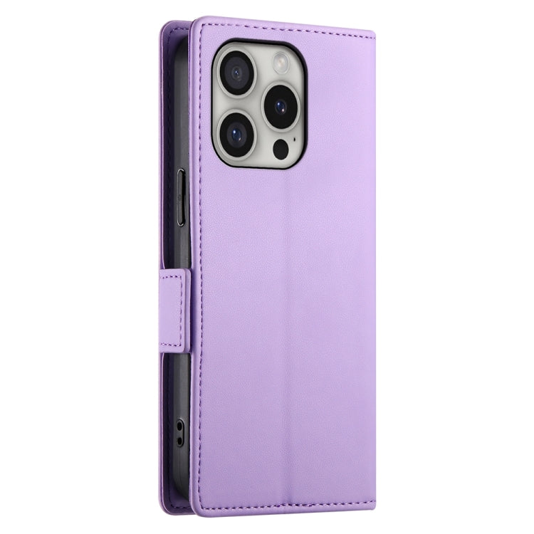 For iPhone 16 Pro Side Buckle Magnetic Frosted Leather Phone Case(Purple) by buy2fix