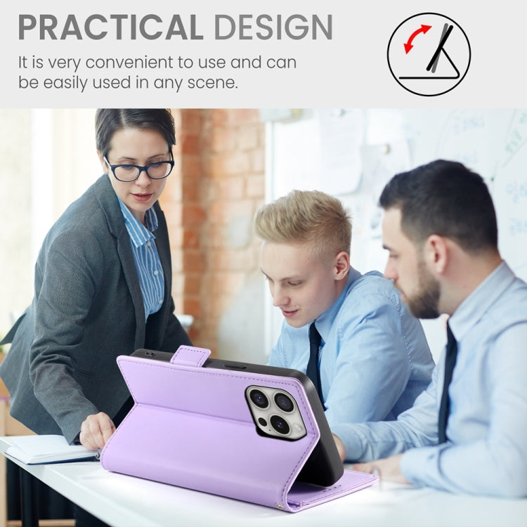 For iPhone 16 Pro Side Buckle Magnetic Frosted Leather Phone Case(Purple) by buy2fix