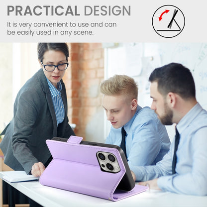 For iPhone 16 Pro Side Buckle Magnetic Frosted Leather Phone Case(Purple) by buy2fix