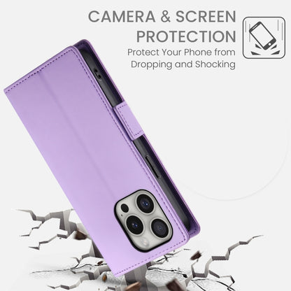 For iPhone 16 Pro Side Buckle Magnetic Frosted Leather Phone Case(Purple) by buy2fix