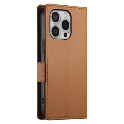 For iPhone 16 Pro Side Buckle Magnetic Frosted Leather Phone Case(Brown) by buy2fix