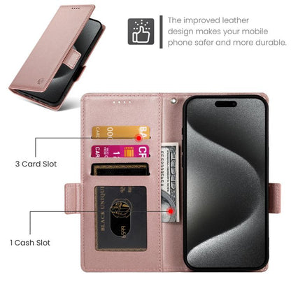 For iPhone Air Side Buckle Magnetic Frosted Leather Phone Case(Rose Gold) - iPhone Air Cases by buy2fix | Online Shopping UK | buy2fix