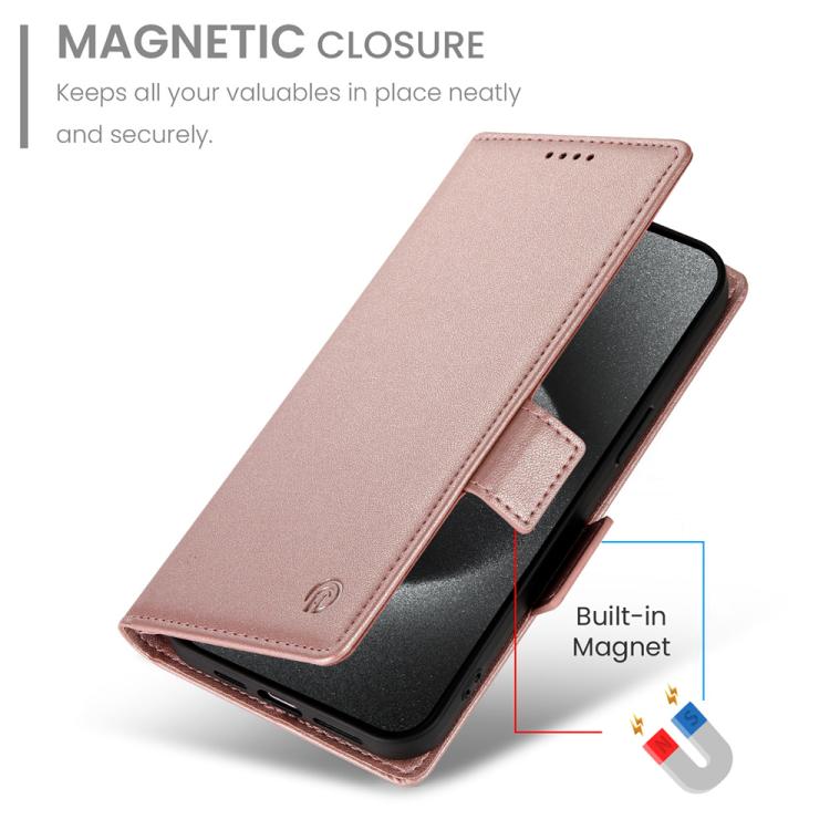 For iPhone Air Side Buckle Magnetic Frosted Leather Phone Case(Rose Gold) - iPhone Air Cases by buy2fix | Online Shopping UK | buy2fix