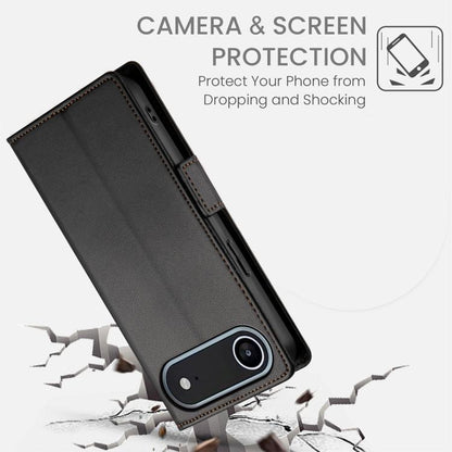 For iPhone Air Side Buckle Magnetic Frosted Leather Phone Case(Black) - iPhone Air Cases by buy2fix | Online Shopping UK | buy2fix