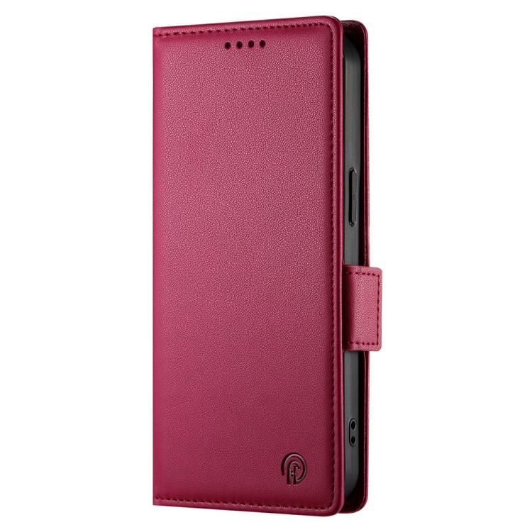 For iPhone Air Side Buckle Magnetic Frosted Leather Phone Case(Wine Red) - iPhone Air Cases by buy2fix | Online Shopping UK | buy2fix