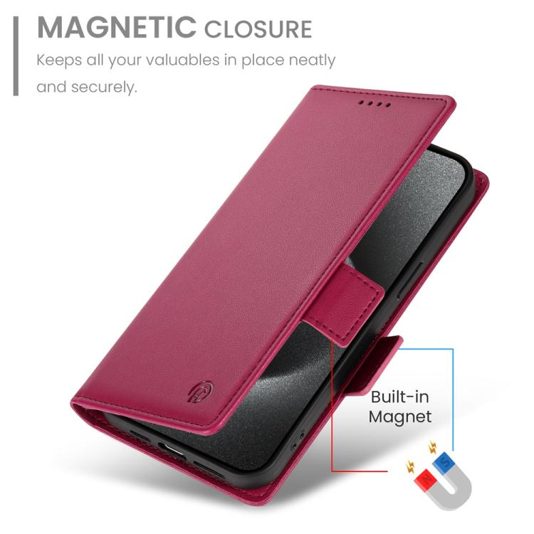 For iPhone Air Side Buckle Magnetic Frosted Leather Phone Case(Wine Red) - iPhone Air Cases by buy2fix | Online Shopping UK | buy2fix
