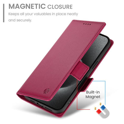 For iPhone Air Side Buckle Magnetic Frosted Leather Phone Case(Wine Red) - iPhone Air Cases by buy2fix | Online Shopping UK | buy2fix