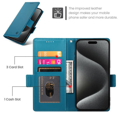 For iPhone Air Side Buckle Magnetic Frosted Leather Phone Case(Blue) - iPhone Air Cases by buy2fix | Online Shopping UK | buy2fix
