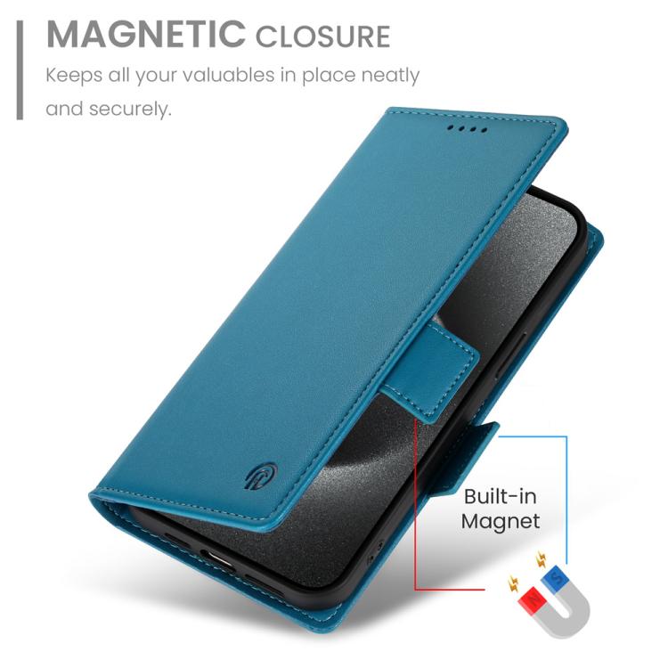 For iPhone Air Side Buckle Magnetic Frosted Leather Phone Case(Blue) - iPhone Air Cases by buy2fix | Online Shopping UK | buy2fix