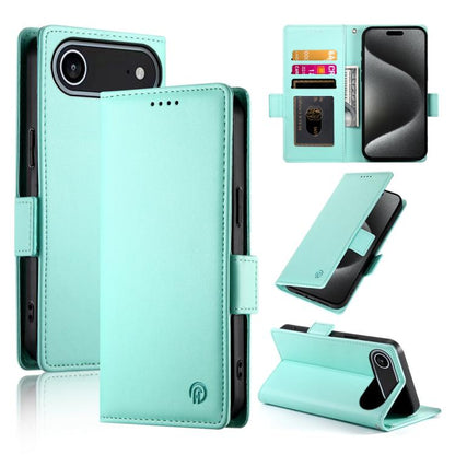 For iPhone Air Side Buckle Magnetic Frosted Leather Phone Case(Mint Green) - iPhone Air Cases by buy2fix | Online Shopping UK | buy2fix