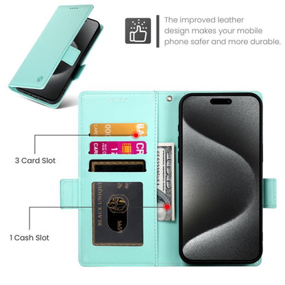 For iPhone Air Side Buckle Magnetic Frosted Leather Phone Case(Mint Green) - iPhone Air Cases by buy2fix | Online Shopping UK | buy2fix