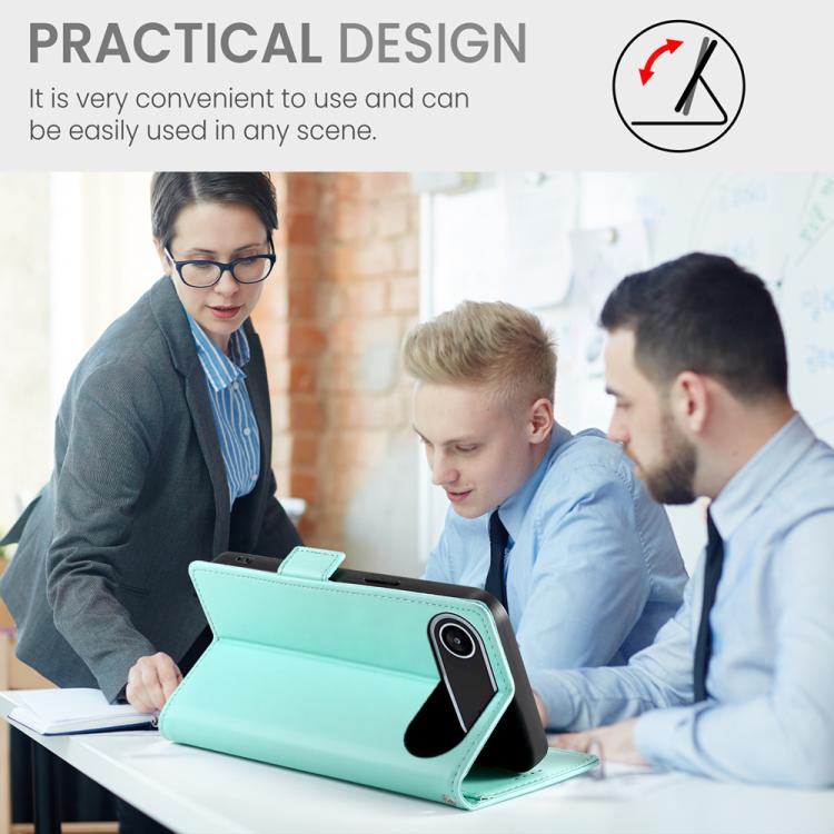 For iPhone Air Side Buckle Magnetic Frosted Leather Phone Case(Mint Green) - iPhone Air Cases by buy2fix | Online Shopping UK | buy2fix