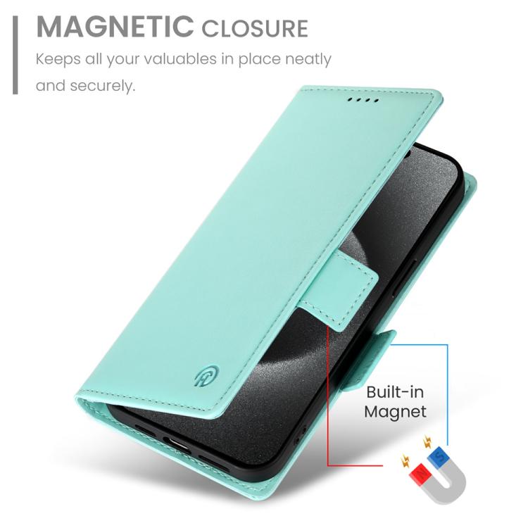 For iPhone Air Side Buckle Magnetic Frosted Leather Phone Case(Mint Green) - iPhone Air Cases by buy2fix | Online Shopping UK | buy2fix