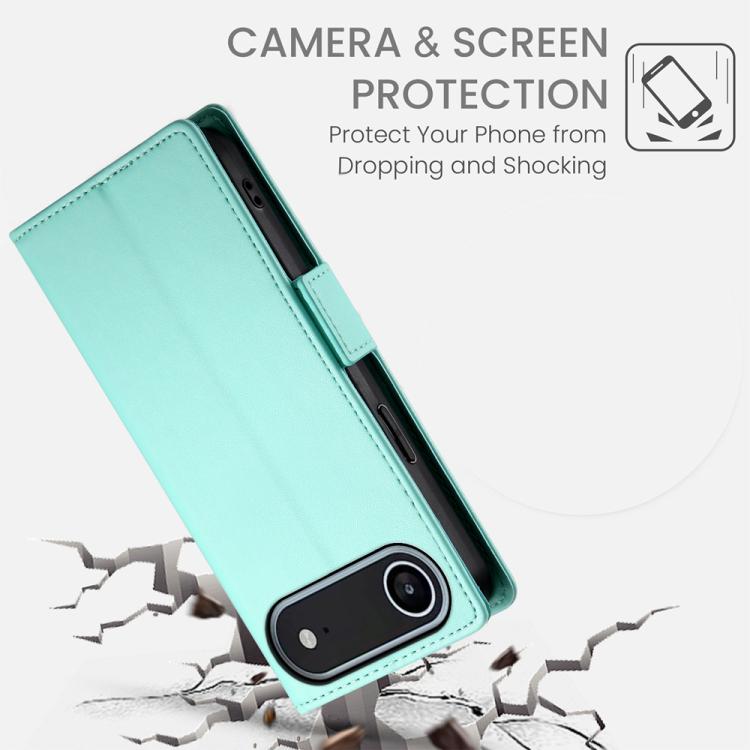 For iPhone Air Side Buckle Magnetic Frosted Leather Phone Case(Mint Green) - iPhone Air Cases by buy2fix | Online Shopping UK | buy2fix