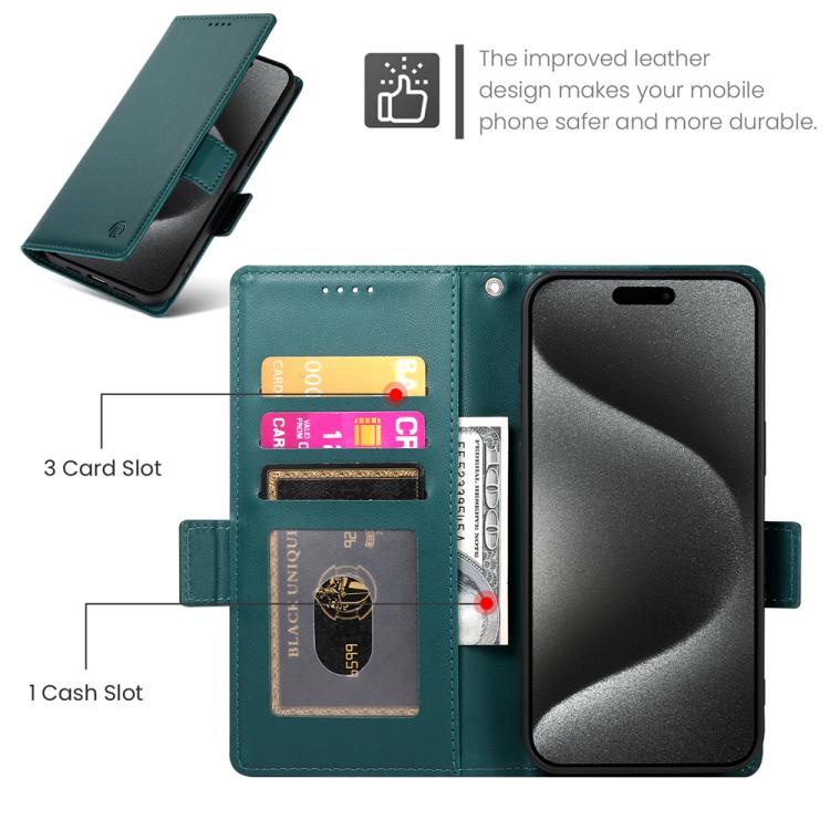 For iPhone Air Side Buckle Magnetic Frosted Leather Phone Case(Dark Green) - iPhone Air Cases by buy2fix | Online Shopping UK | buy2fix